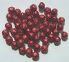 50 8mm Acrylic Metalized Matte Red Rosebuds